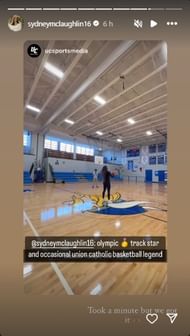 Screenshot of Sydney McLaughlin-Levrone's Instagram story.